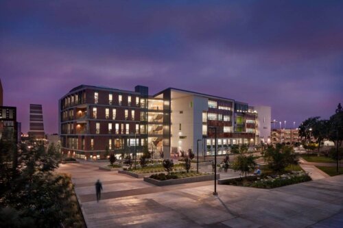 East Los Angeles College, Language Arts & Humanities exterior night