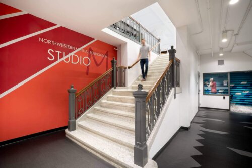 Mitchell Street Library interior stairs