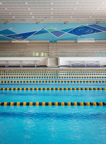 Eden Prairie Aquatics Center interior pool and stands