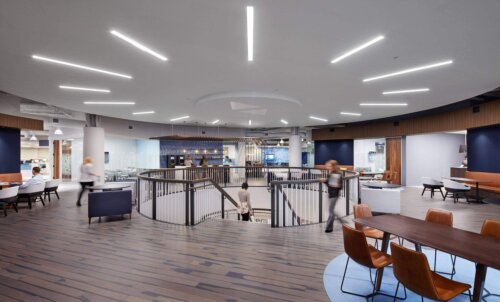 Sleep Number Headquarters interior top of stairs