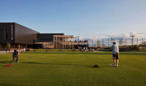 Brookview Community Center exterior lawn bowling