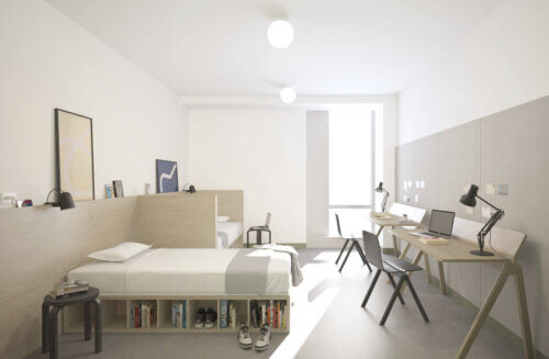 Hult International Business School Park Lobby Dorm View green