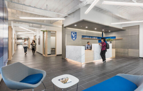 Cambridge College interior lobby