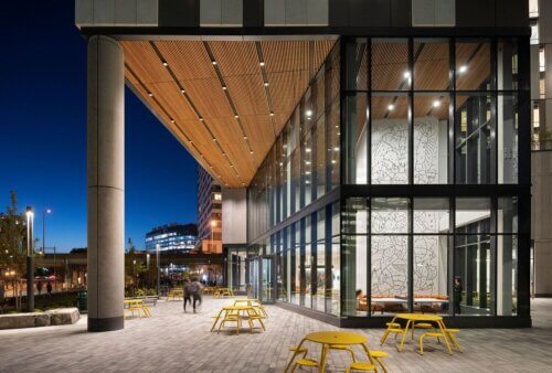 Hult International Business School - Hult House exterior night
