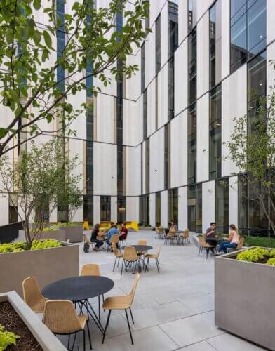 Hult International Business School - Hult House exterior tables