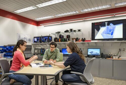 Northeastern University - Digital Media Commons interior classroom