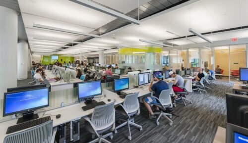 Northeastern University - Digital Media Commons interior computer lab