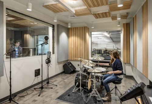 Northeastern University - Digital Media Commons interior music studio
