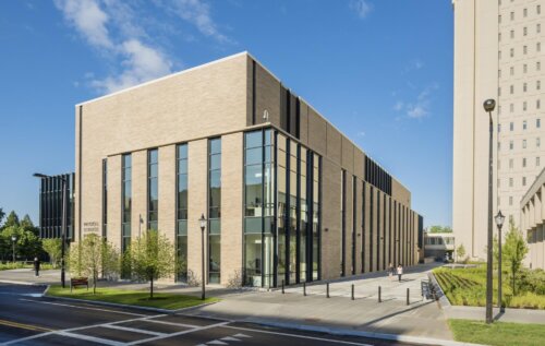 University of Massachusetts Amherst - Physical Sciences Building exterior View from East