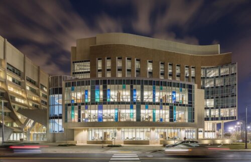 Vanderbilt University - Engineering and Science Building exterior night