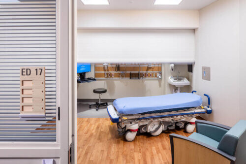 Abbott Northwestern Emergency Department interior behavioral health room