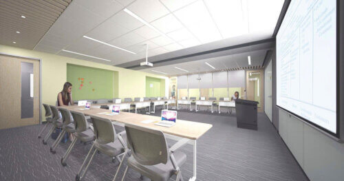 Boston University - Clinical Psychology rendering interior classroom