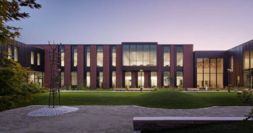 Macalester College, Janet Wallace Fine Arts Center exterior dusk