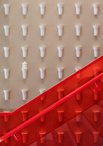 Dairy Queen headquarters interior ice cream cone wall
