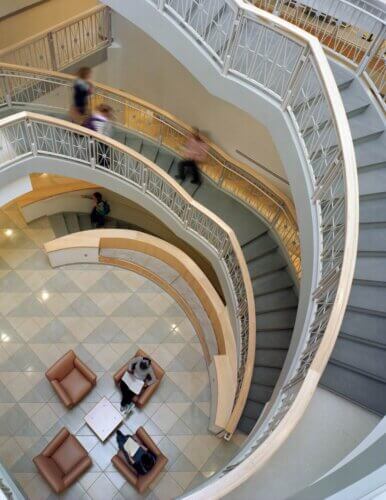 Hood College - Hodson Science & Technology Center interior central lobby