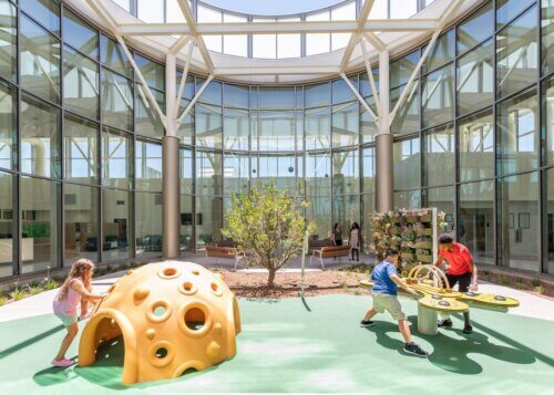 Fowler Medical Plaza interior courtyard playground