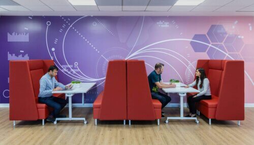 Sitecore offices interior banquette seating