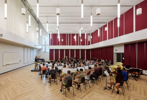 Texas A&M University Music Activities Center interior practice room