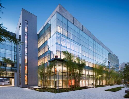 MIT.nano exterior evening