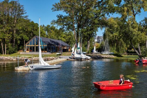 Wayzata Community Sailing Center exterior on lake