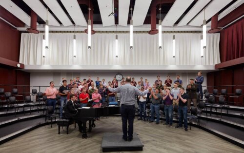 Texas A&M University Music Activities Center interior rehearsal room