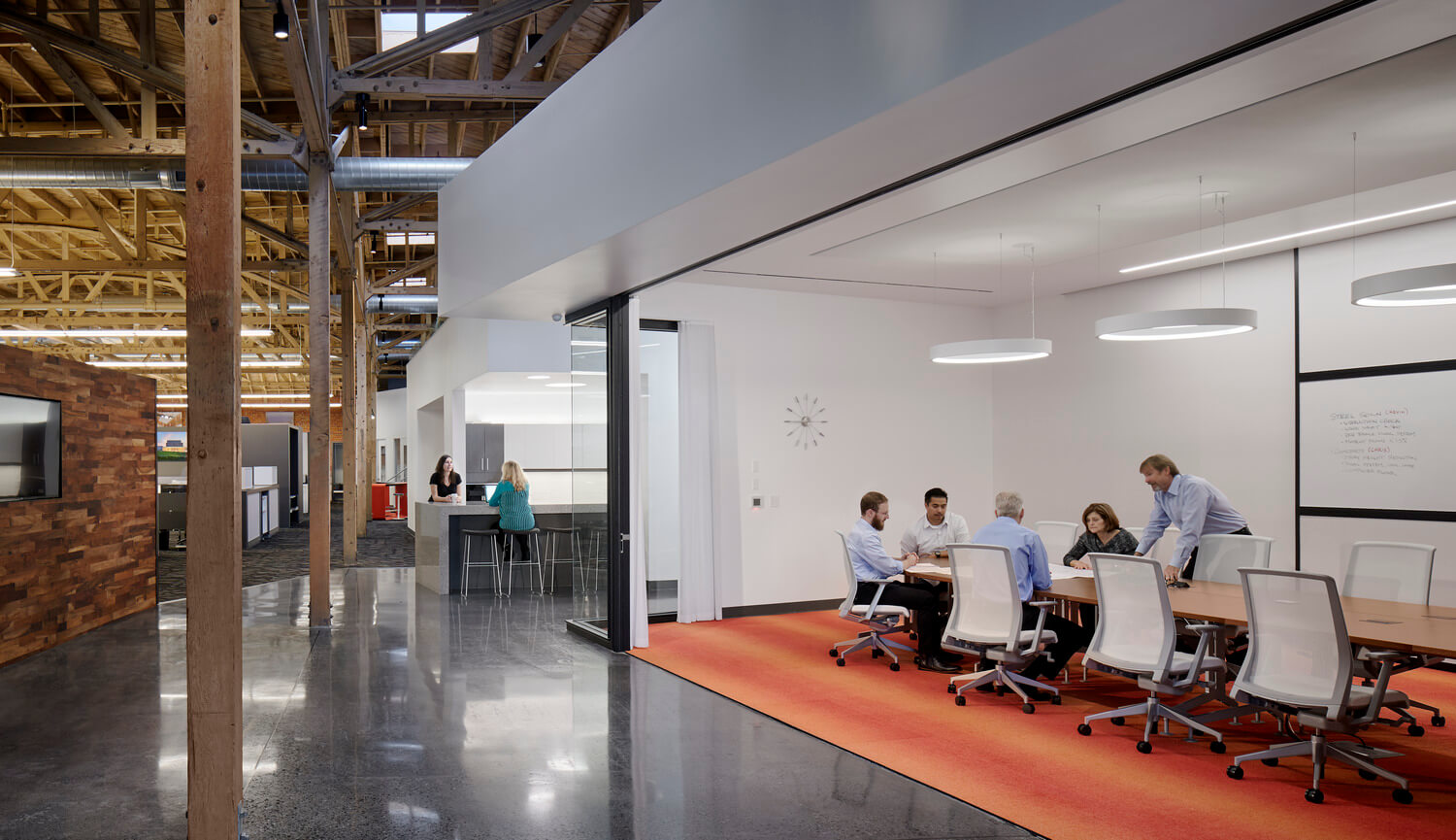Large meeting rooms in the Sacramento office.