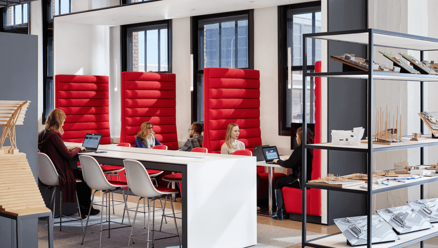 People sitting in an office space