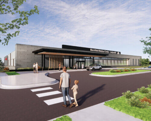 Conceptual rendering of Mother and Daughter entering Ladysmith Hospital