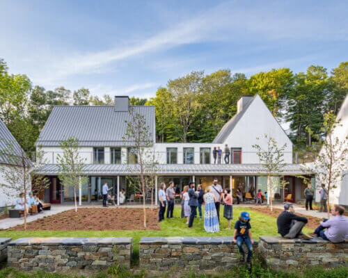 People on the lawn of Marlboro Reich Hall