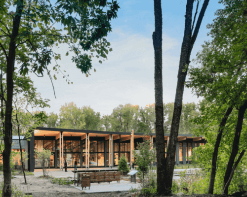 Westwood Hills Nature Center surrounded by trees