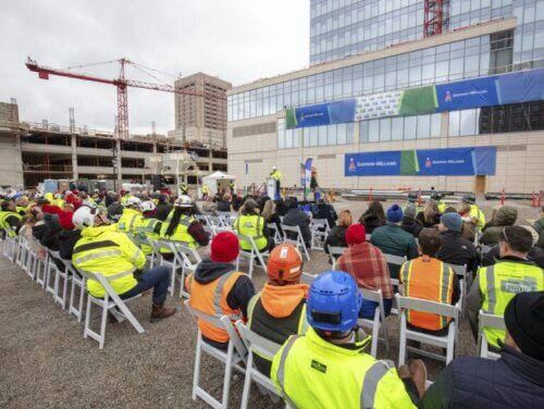 Topping-out ceremony at Sherwin-Williams new global headquarters.