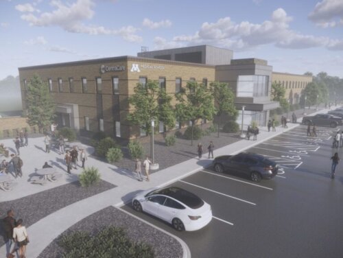 HGA's conceptual rendering of St. Cloud Medical School.