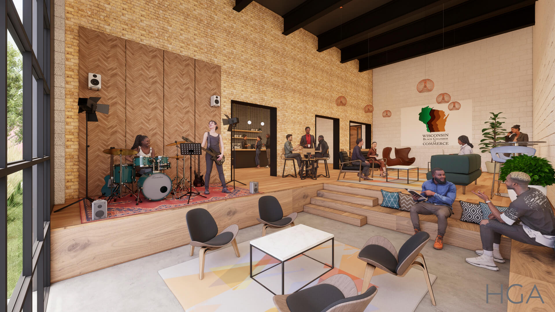 Rendering of Wisconsin Black Chamber of Commerce Entertainment Center, currently in development.