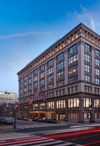 Exterior of the historic Woodies building in Washington, D.C.