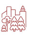 Icon of buildings and trees
