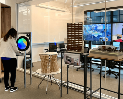 light and tech display at HGA Minneapolis