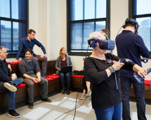 HGA Minneapolis employees using VR headsets