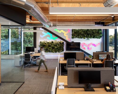 Workplace interior moving forward